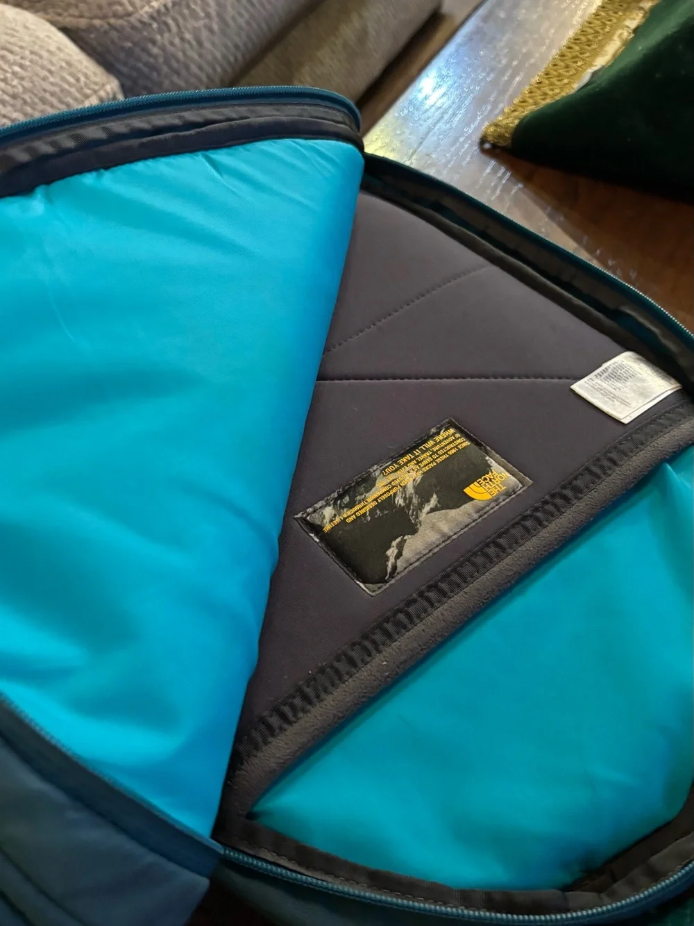 The North Face Microbyte FlexVent Laptop Backpack Teal Blue Padded School Travel